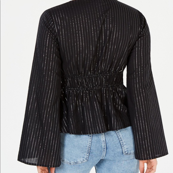 love, Fire • Silver Pinstripe Blouse • NWT - Picture 3 of 8